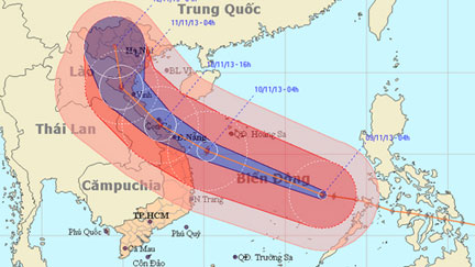 Bão Haiyan sẽ mở rộng ảnh hưởng tới vịnh Bắc Bộ