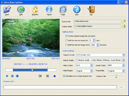 Cắt phim với phần mềm Ultra Video splitter