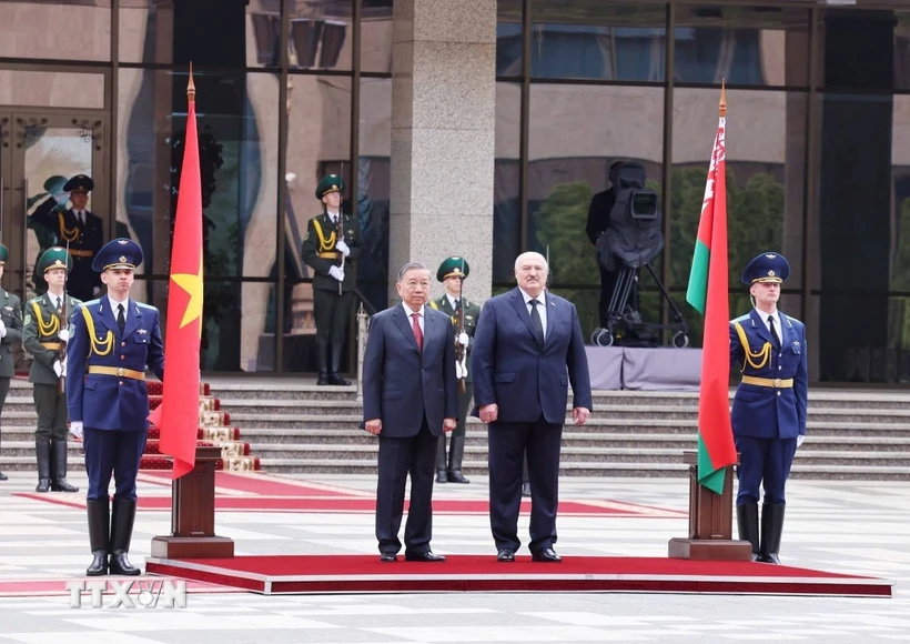 Lễ đón Tổng Bí thư Tô Lâm thăm cấp Nhà nước Cộng hòa Belarus