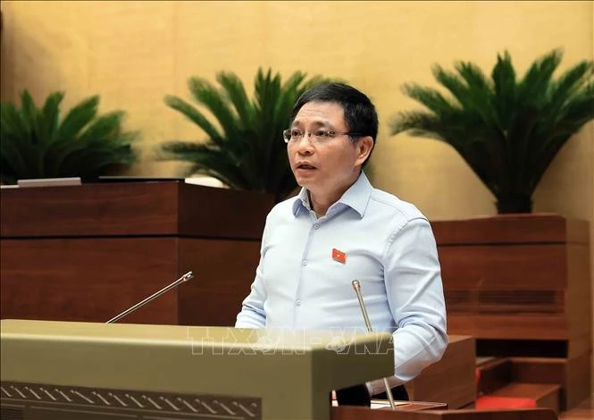 Minister of Finance Nguyen Van Thang at the NAs session on May 15. Photo: VNA