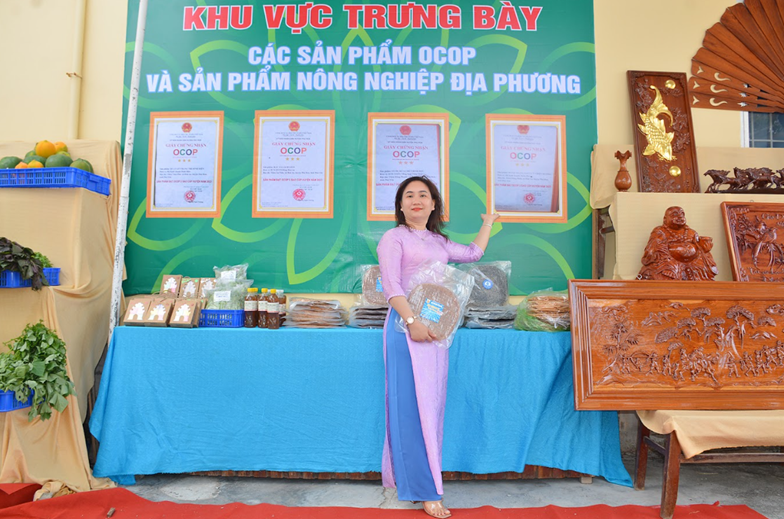 Sản phẩm bánh tráng Thiên Hương thường xuyên được trưng bày tại các gian hàng đặc sản, hội chợ, các cửa hàng OCOP trong và ngoài tỉnh. 