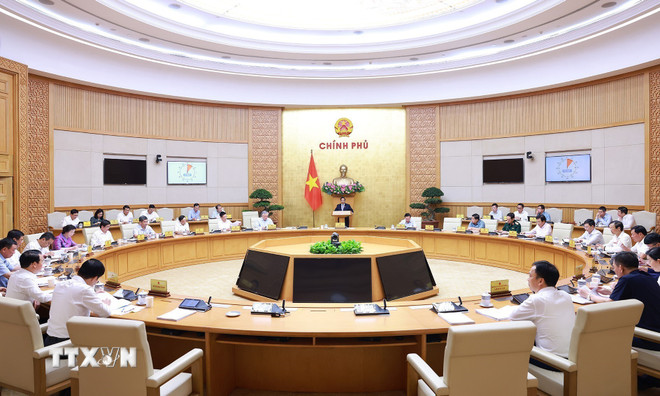 Phiên họp Chính phủ thường kỳ tháng 4 năm 2025. Ảnh: TTXVN