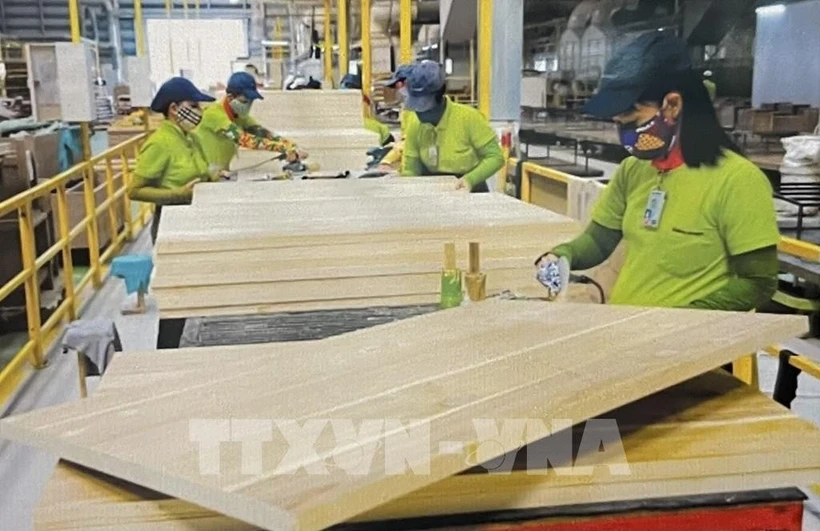 Workers in a wood factory. Photo: VNA