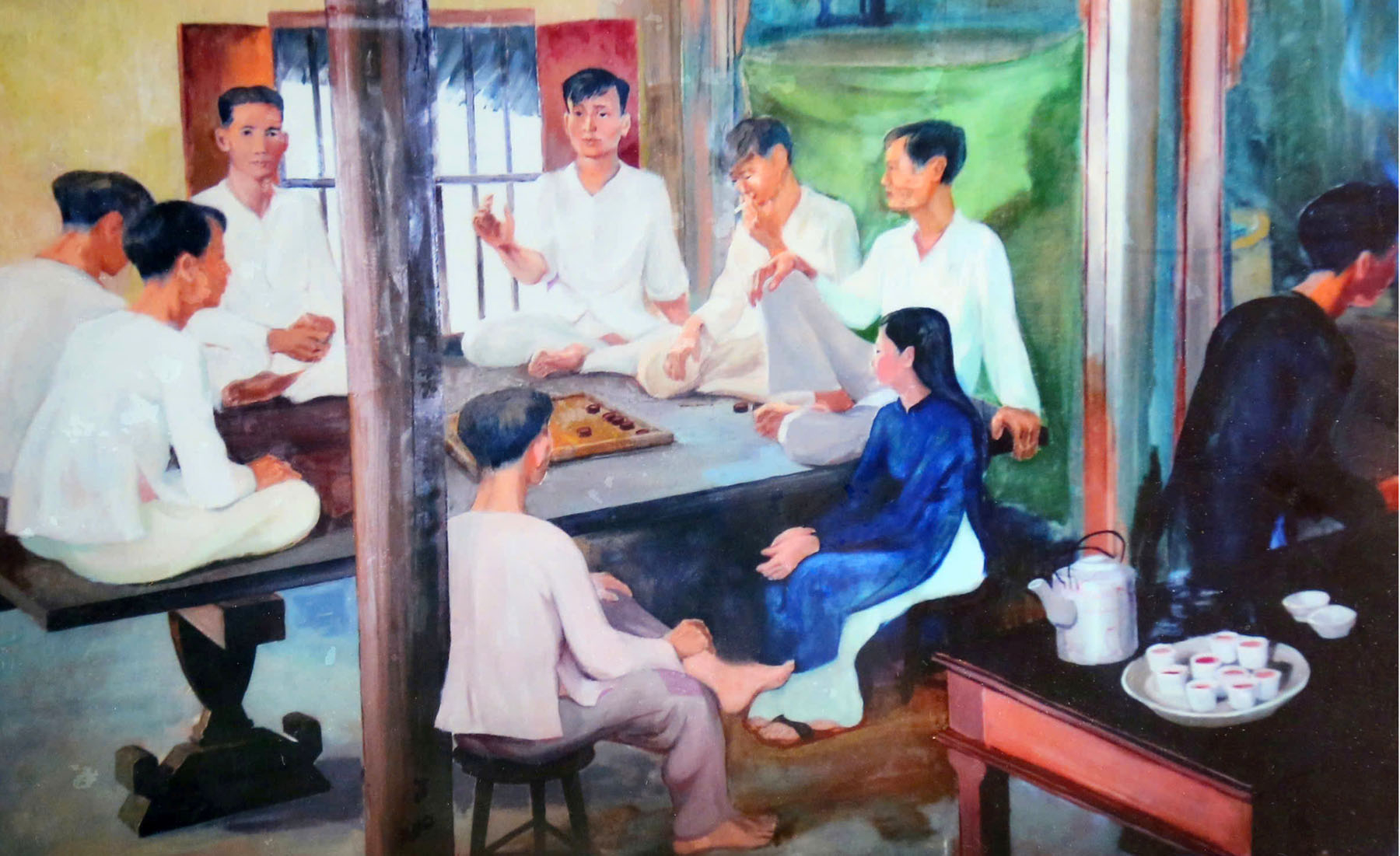 Hội nghị thành lập chi bộ Đảng Cộng sản đầu tiên ở Phú Yên. Ảnh: Chụp lại ảnh tư liệu