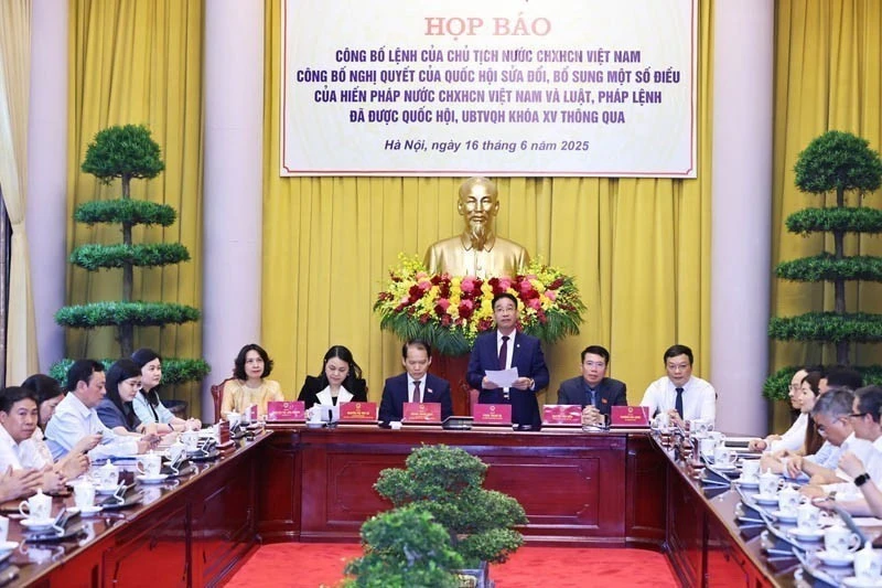 The press conference announcing the Presidential Order on June 16. Photo: VNA