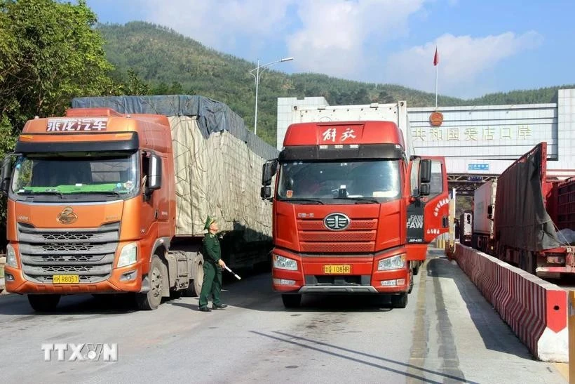 Goods transported via Chi Ma border gate in northern Lang Son province. Photo: VNA