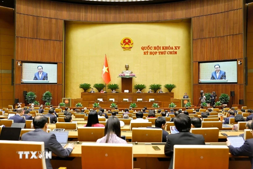 Chủ tịch Quốc hội Trần Thanh Mẫn phát biểu bế mạc Kỳ họp. Ảnh: TTXVN