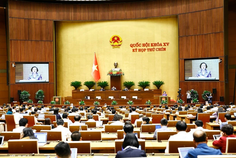 Law makers at the 9th session of the 15th National Assembly. Photo: VNA