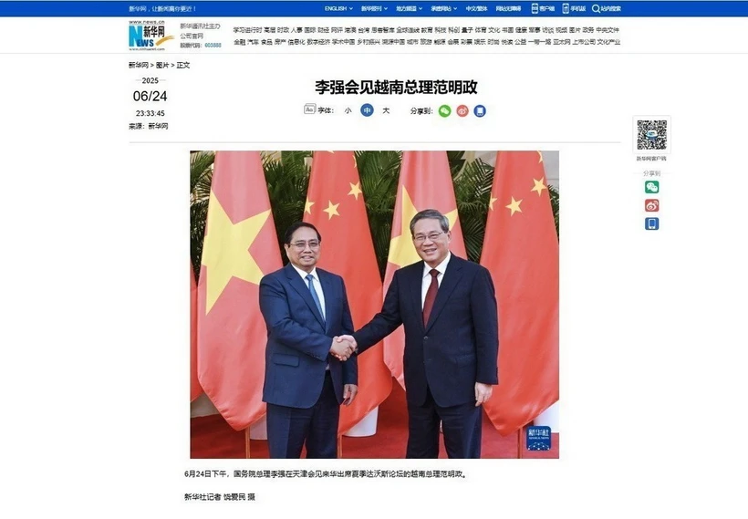 Trung Quốc đưa tin đậm nét hoạt động của Thủ tướng tại Hội nghị WEF Thiên Tân