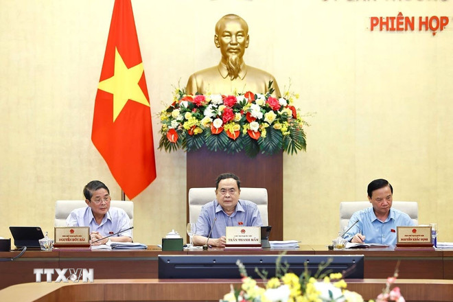 Chủ tịch Quốc hội Trần Thanh Mẫn phát biểu. Ảnh: TTXVN