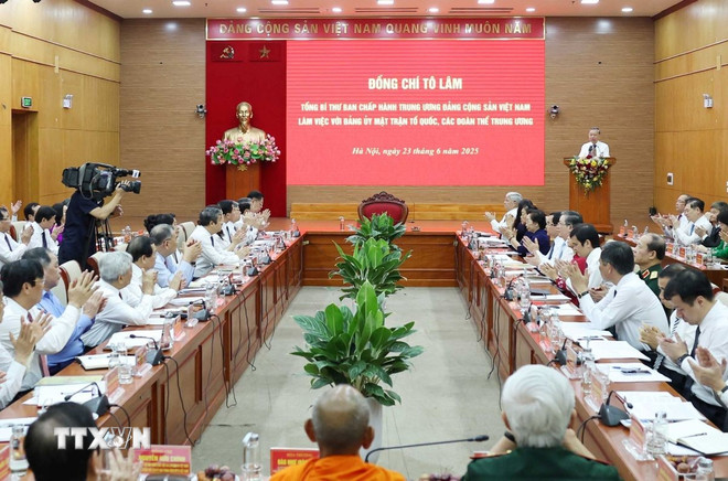 Tổng Bí thư Tô Lâm phát biểu. Ảnh: TTXVN