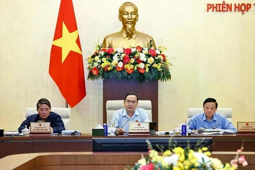 National Assembly Chairman Tran Thanh Man speaks at the session. Photo: VNA
