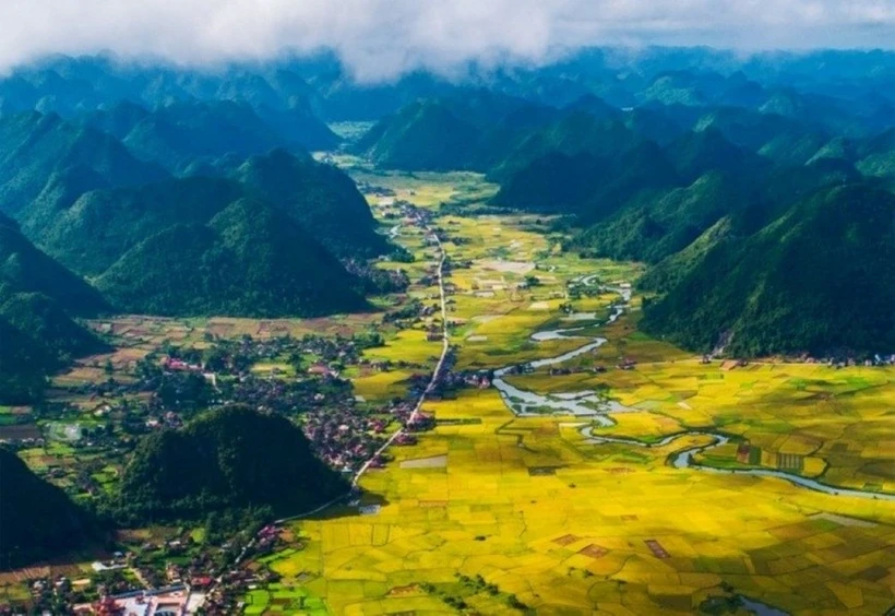 A view of the Bac Son limestone block in Lang Son Geopark. Photo: langson.gov.vn